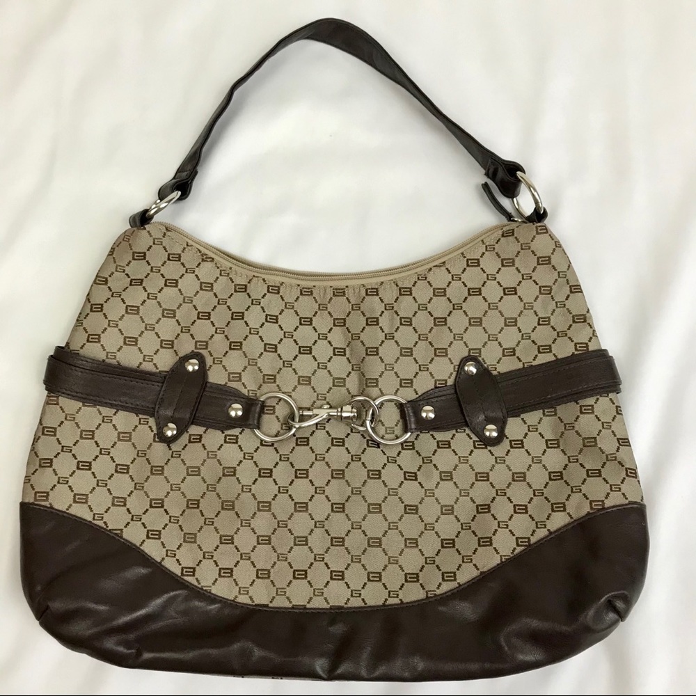 Brown Shoulder Bag with G-Logo and Snap Hook NWOT